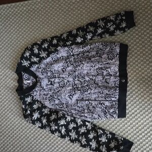 Free People Floral Contrast Lightweight Baseball Jacket Blouson Medium